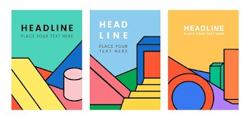 Colorful posters set | Free stock vector - 454265