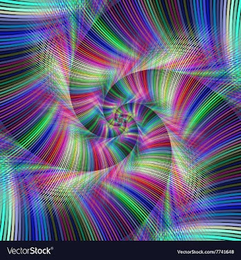 Colorful psychedelic spiral fractal background vector image