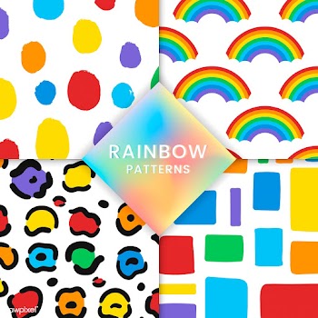 Colorful rainbow patterns vector set | Free stock vector - 542928