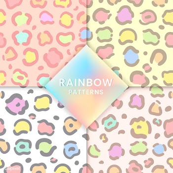 Colorful rainbow patterns vector set | Free stock vector - 542935