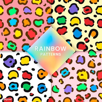 Colorful rainbow patterns vector set | Free stock vector - 542953