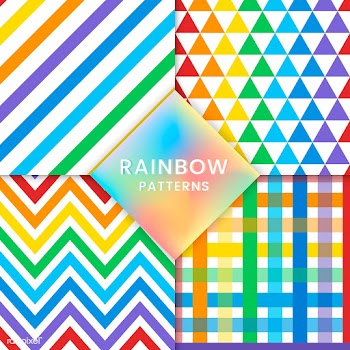 Colorful rainbow patterns vector set | Free stock vector - 542959