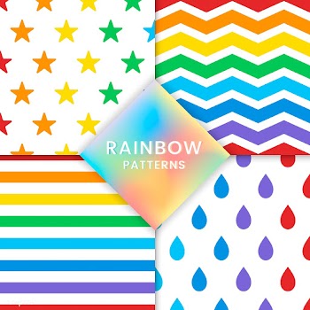 Colorful rainbow patterns vector set | Free stock vector - 542965
