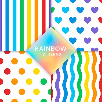 Colorful rainbow patterns vector set | Free stock vector - 542993
