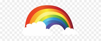 Colorful Rainbow With Clouds Transparent Png - Nuvem Com Arco Iris Png