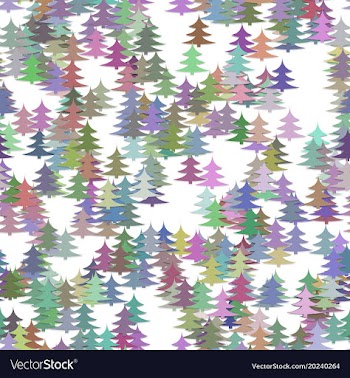 Colorful random pine tree background - winter vector image