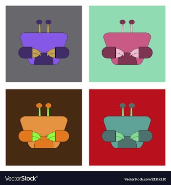 Colorful red crab sea creature in flat design vector image