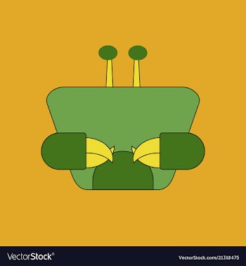 Colorful red crab sea creature in flat design vector image