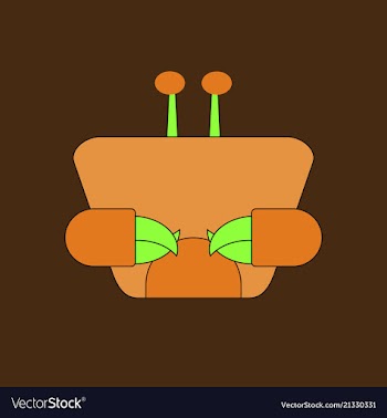Colorful red crab sea creature in flat design vector image