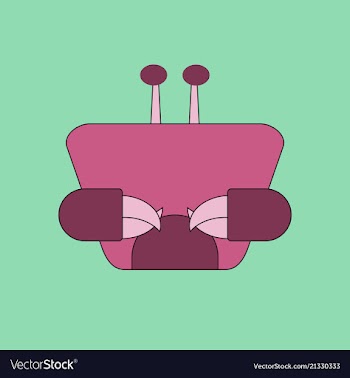 Colorful red crab sea creature in flat design vector image