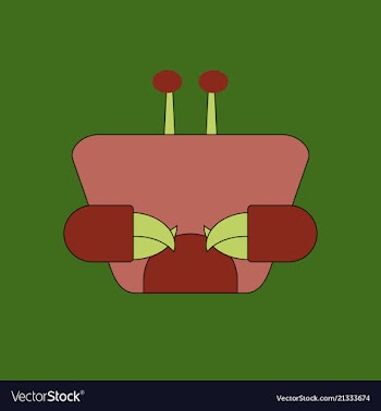 Colorful red crab sea creature in flat design vector image