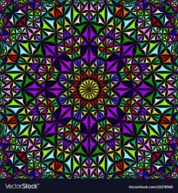 Colorful repeating kaleidoscope pattern background vector image