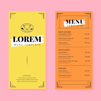Colorful restaurant menu template Free Vector