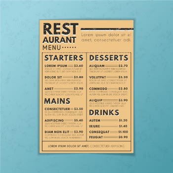 Colorful restaurant menu template Free Vector