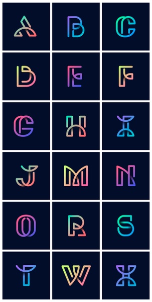 Colorful retro alphabets vector set