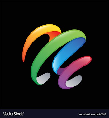 colorful ribbon abstract 3d logo