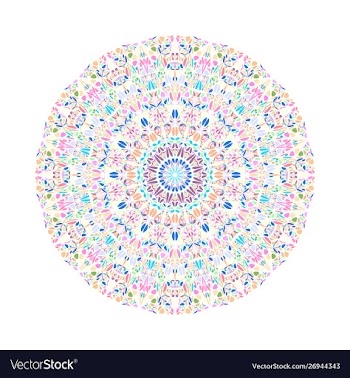 Colorful round abstract floral ornament pattern vector image