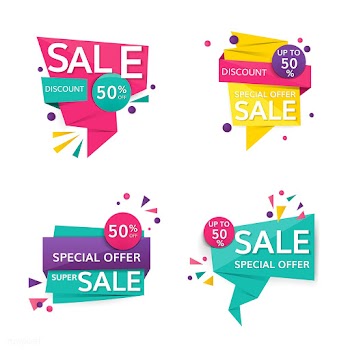 Colorful sale signs | Free stock vector - 584592