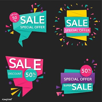 Colorful sale signs | Free stock vector - 584621