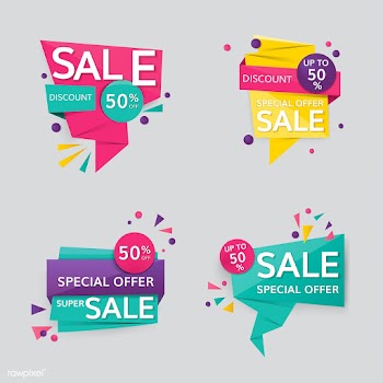 Colorful sale signs | Free stock vector - 584644
