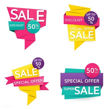 Colorful sale signs | Free stock vector - 584646