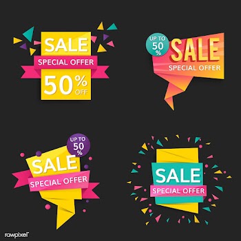 Colorful sale signs | Free stock vector - 584667