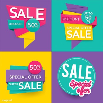 Colorful sale signs | Free stock vector - 584674