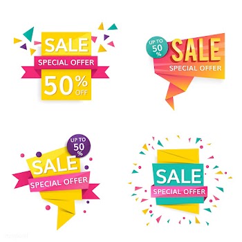 Colorful sale signs | Free stock vector - 584685