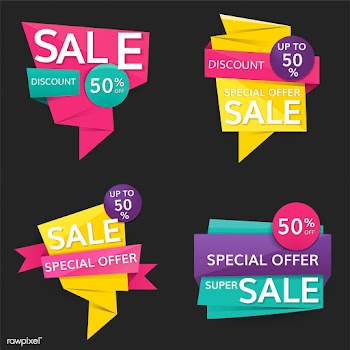 Colorful sale signs | Free stock vector - 584703