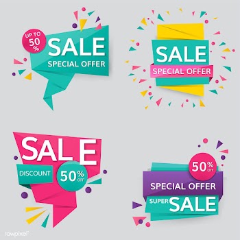 Colorful sale signs | Free stock vector - 584705