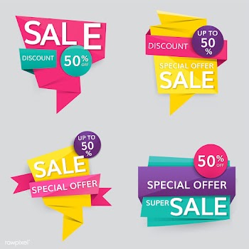 Colorful sale signs | Free stock vector - 584710