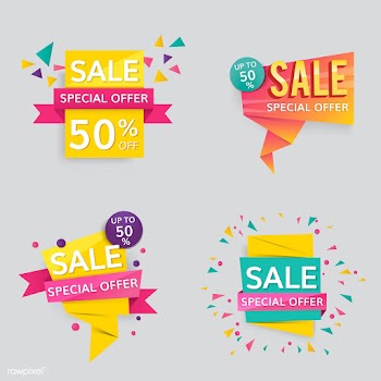 Colorful sale signs | Free stock vector - 584711