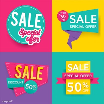 Colorful sale signs | Free stock vector - 584715