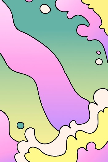 Colorful sea wave background, doodle | Free Vector - rawpixel