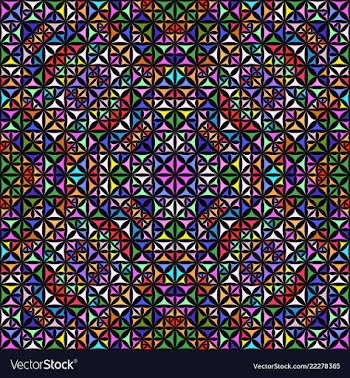 Colorful seamless abstract curved triangle mosaic vector image