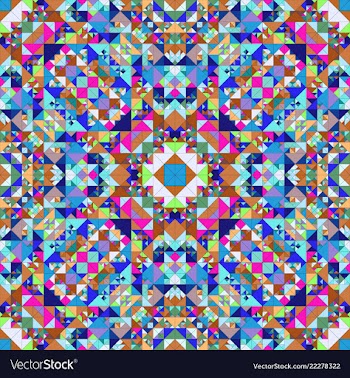 Colorful seamless kaleidoscope pattern background vector image