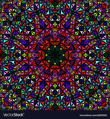 Colorful seamless kaleidoscope pattern background vector image