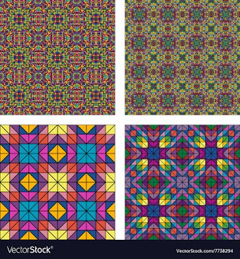 Colorful seamless mosaic pattern background set vector image