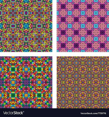 Colorful seamless mosaic pattern background set vector image
