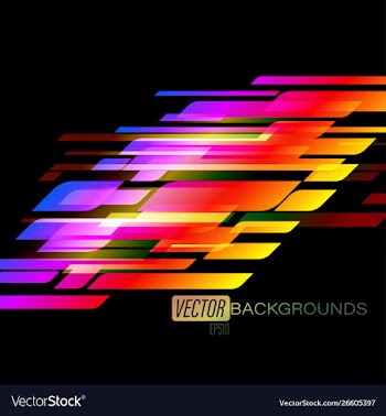 Colorful shapes on a black scene vector image