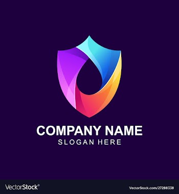 Colorful shield logo design vector image