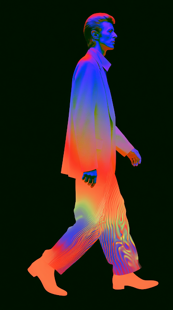Colorful Silhouette of a Walking Figure
