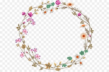 Colorful simplicity flower vine circle border texture 