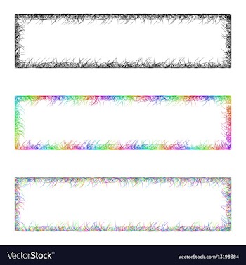Colorful sketch banner frame design set vector image