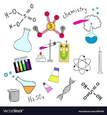 Colorful sketch of science doddle elements vector image