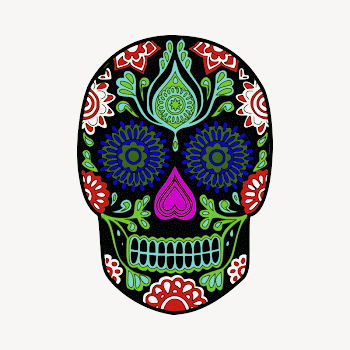Colorful skull collage element illustration | Free Vector - rawpixel