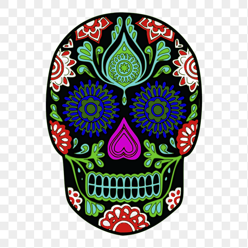 Colorful skull png sticker illustration, | Free PNG - rawpixel