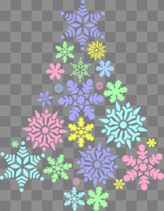 Colorful Snowflake Tree Clip Art at PNGio - vector clip art ...