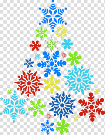 Colorful Snowflake Tree Clip Art at PNGio - vector clip art ...