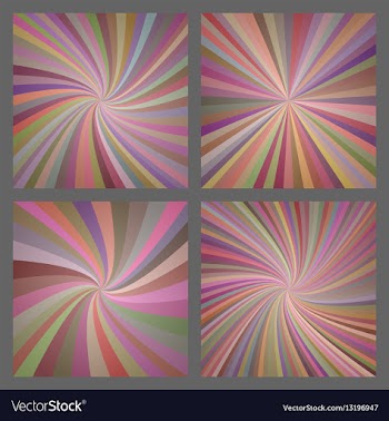 Colorful spiral and ray burst background set vector image